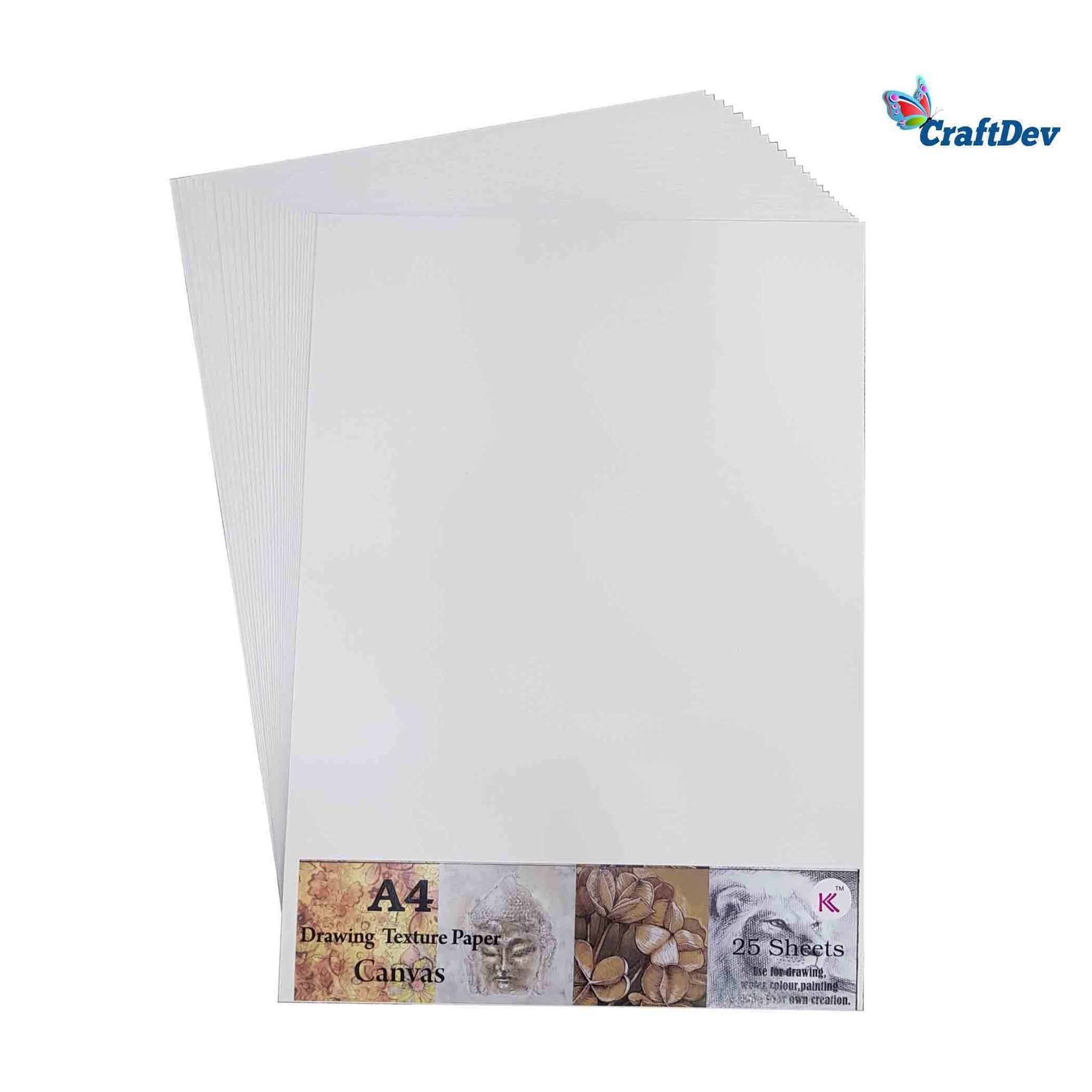 MG Traders Paper A4 Drawing Texture Paper Canvas 25 Sheet (A4Cp)