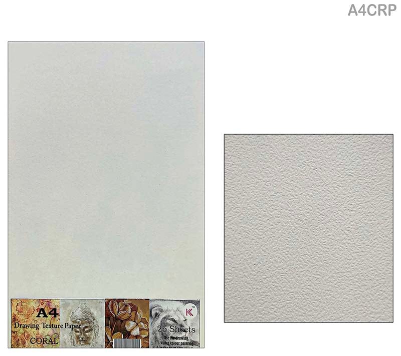 MG Traders Paper A4 Drawing Texture Paper Coral 25 Sheet (A4Crp)