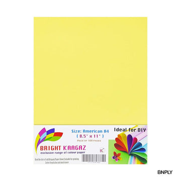 MG Traders Paper Bright Neon Color Paper L Yellow 100 Sheet 8.5X11 (Bnply)