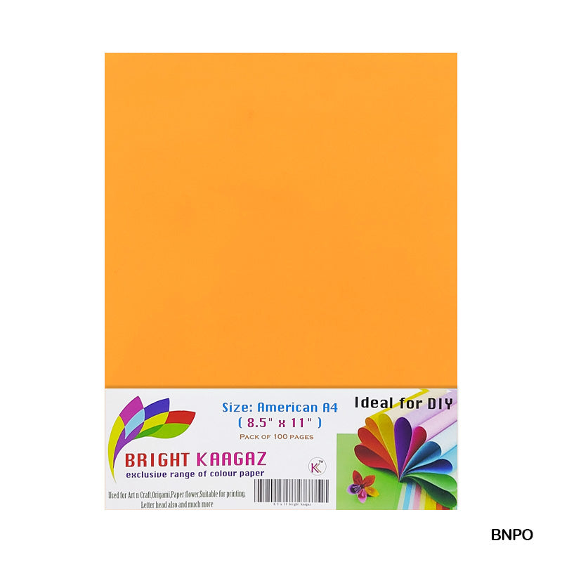 MG Traders Paper Bright Neon Color Paper Orange 100 Sheet 8.5X11 (Bnpo)