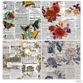 MG Traders Paper Pack 12X12 Paper Pack Floral News Print (12P01)