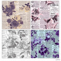 MG Traders Paper Pack 12X12 Paper Pack Floral News Print (12P01)