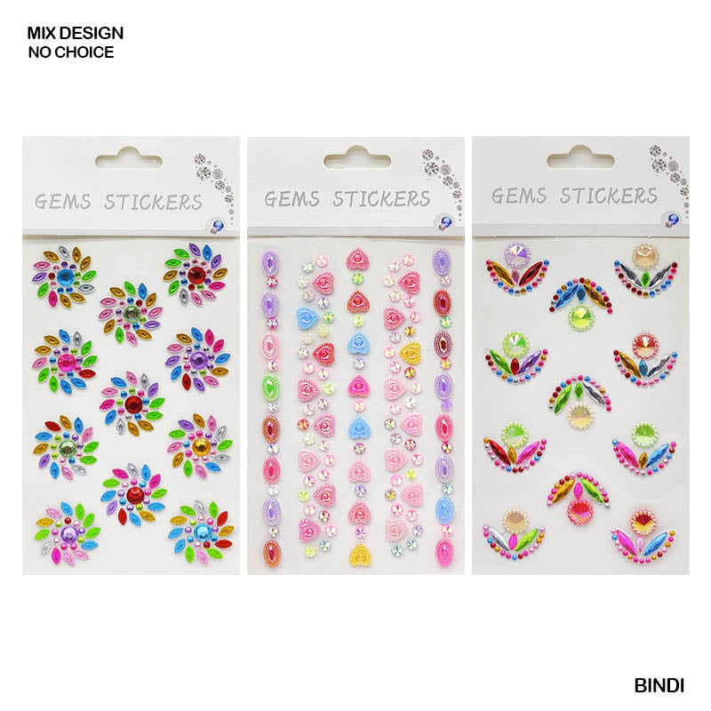 MG Traders Pearl & Diamond Stickers Bindi Diamond Pearl Design Journaling Sticker (Bindi)  (Pack of 6)