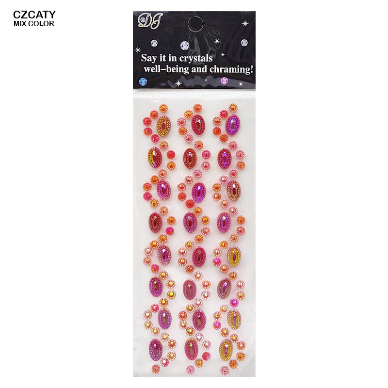 MG Traders Pearl & Diamond Stickers Czcaty Oval Journaling Sticker  (Pack of 6)