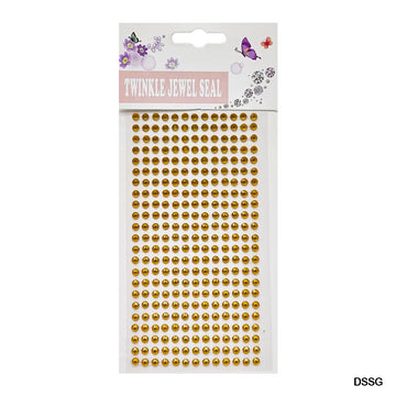MG Traders Pearl & Diamond Stickers Diamond Journaling Sticker Small Gold (Dssg)  (Pack of 6)
