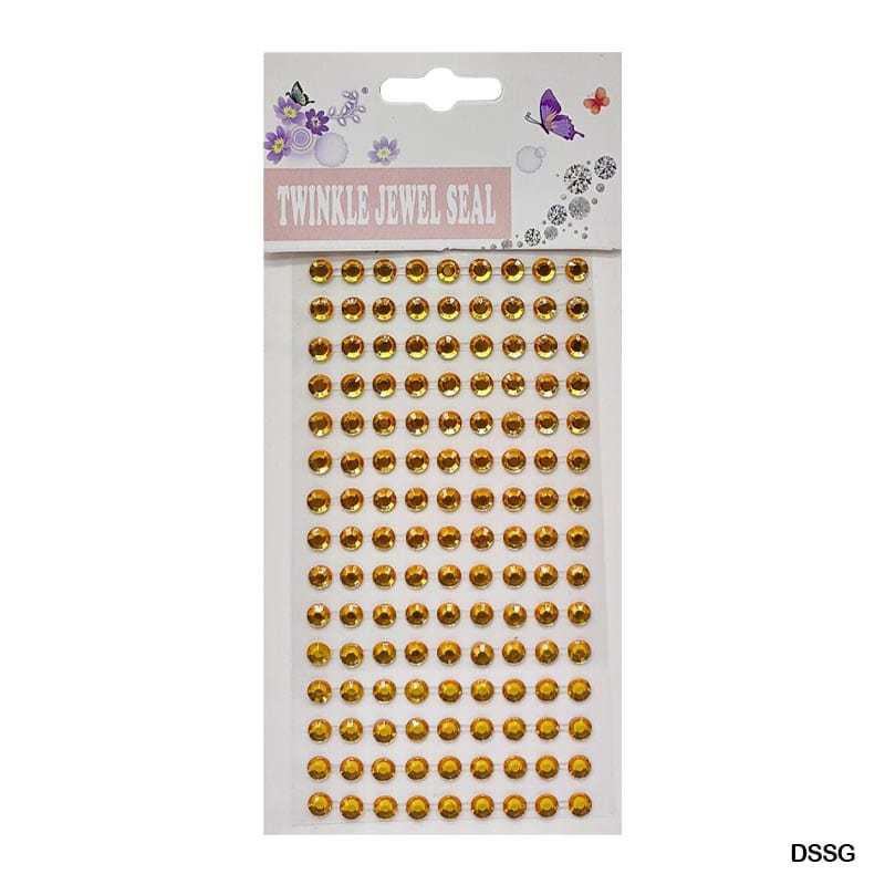 MG Traders Pearl & Diamond Stickers Diamond Journaling Sticker Small Gold (Dssg)  (Pack of 6)