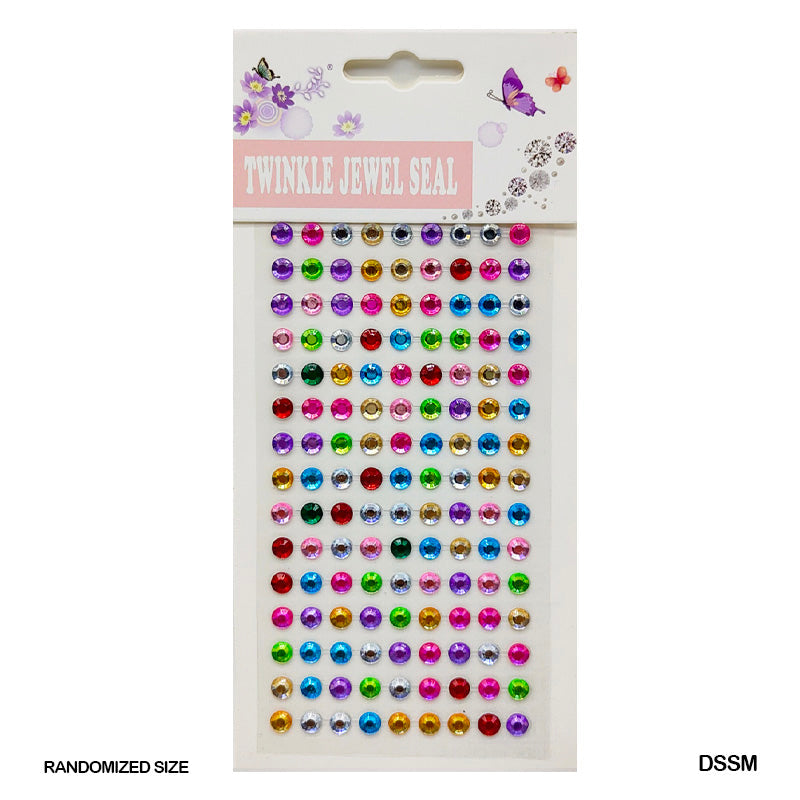 MG Traders Pearl & Diamond Stickers Diamond Journaling Sticker Small Multi Color (Dssm)  (Pack of 6)
