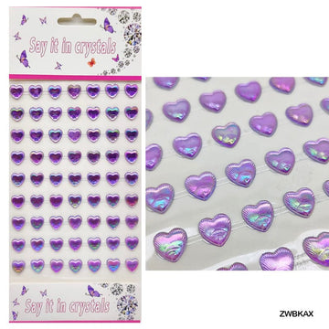 MG Traders Pearl & Diamond Stickers Neon Heart Journaling Sticker (Zwbkax)  (Pack of 4)