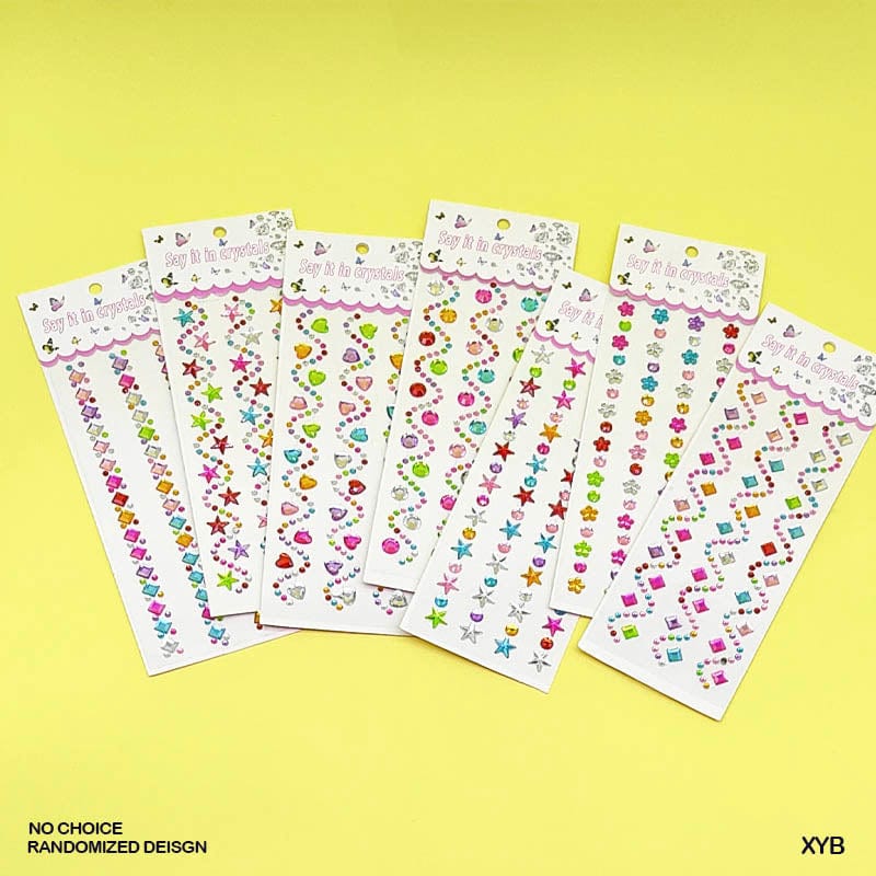 MG Traders Pearl & Diamond Stickers Xyb Design Diamond Journaling Sticker  (Pack of 6)