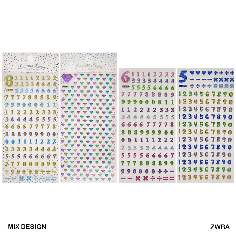 MG Traders Pearl & Diamond Stickers Zwba Copain Copine Journaling Sticker  (Pack of 4)