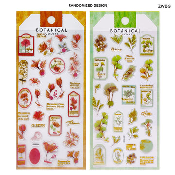 Zwbg Botanical Colors Journaling Journaling Sticker  (Pack of 4)