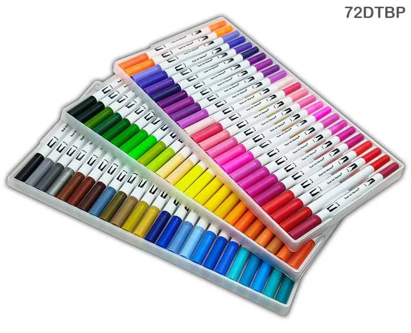 MG Traders Pen Dual Tip Brush Pen 72 Color Set (72Dtbp)