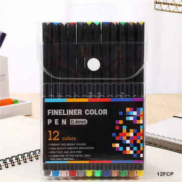 MG Traders Pen Fineliner Color Pen 0.4Mm 12Pc (12Fcp)