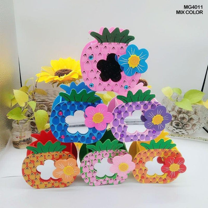 Pineapple Wooden Clip with Pen Holder | Colorful Desk Accessory