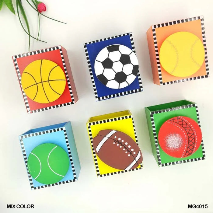 Sports Ball Wooden Clip with Pen Holder - Desk Organizer