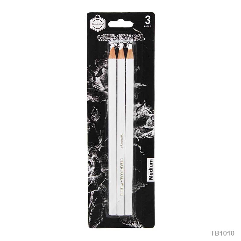 MG Traders Pencil 3Pc White Charcole Pencil (Tb1010)  (Pack of 3)