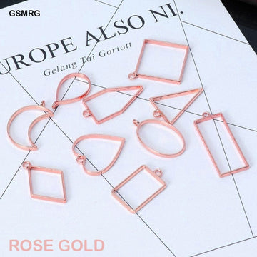 MG Traders Pendant Bezels Mix Shape Set 10Pc Rose Gold (Gsmrg)  (Pack of 3)