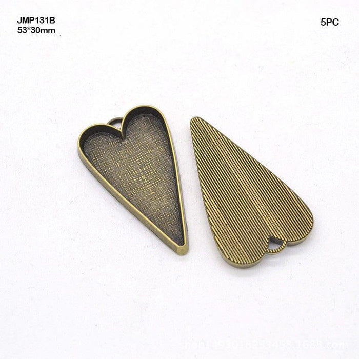 Heart Pendant Copper 53*30Mm 5Pc      Code  Jmp131B