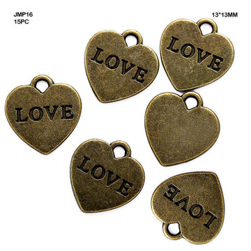 MG Traders Pendant Jmp16 Heart Love Pendants Copper 13*13Mm 15Pc
