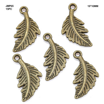 MG Traders Pendant Jmp65 Pendants Feather Copper 19*10Mm 15Pc