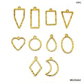 MG Traders Pendant Mg256A2 Bezels Mix Shape 10Pc Gold