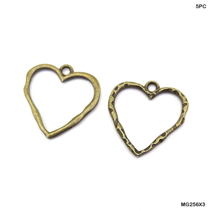 Copper Heart Bezel Frames for Romantic Resin Jewelry (5 Pack)