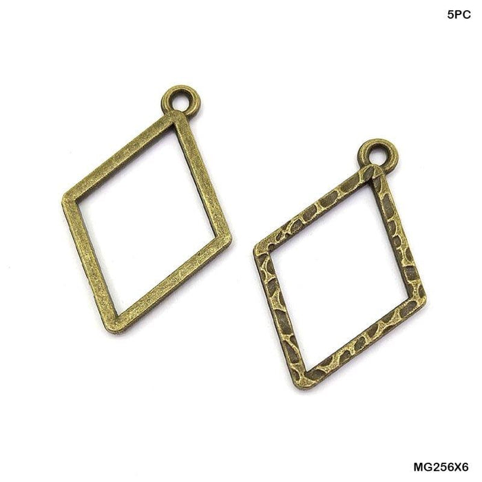 Copper Diamond Bezel Frames for Modern Resin Jewelry (5 Pack)