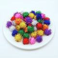 MG Traders Pompom & Pipe cleaner Pompom Glitter 3Cm Big 500Pcs (P6)