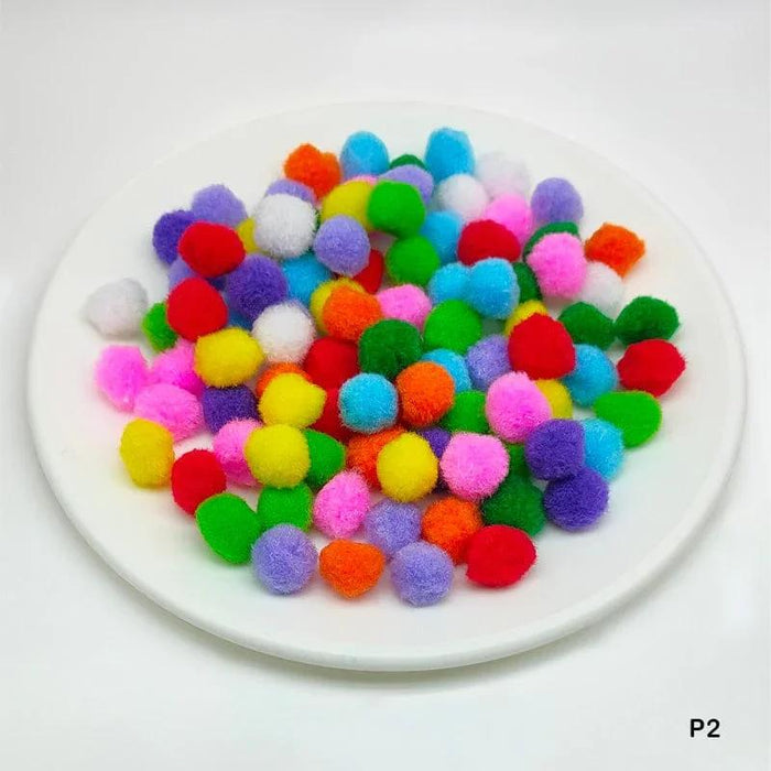 Colorful Craft Pom Poms - 2cm Medium Size (500 Pieces)
