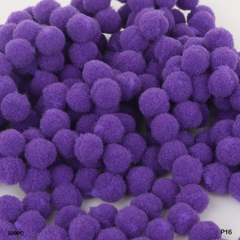 MG Traders Pompom & Pipe cleaner Pompom Plain Midium 2Cm D Purple 500Pc (P16)