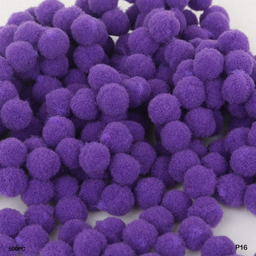 MG Traders Pompom & Pipe cleaner Pompom Plain Midium 2Cm D Purple 500Pc (P16)