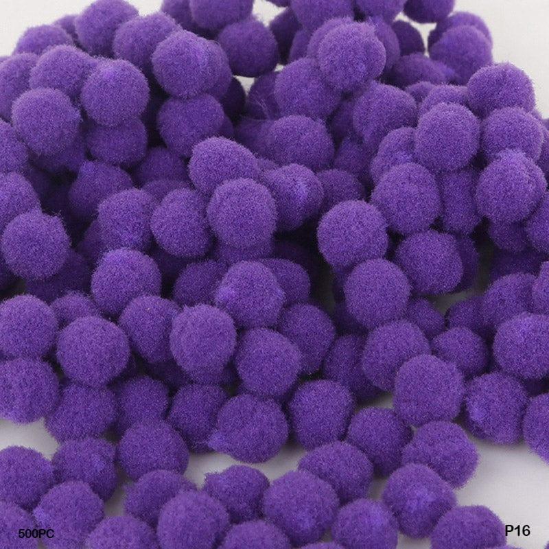 Pompom Plain Medium  2Cm D Purple 500Pc