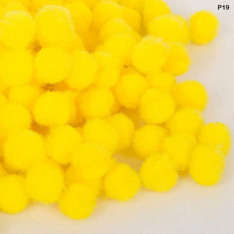 Pompom Plain Medium 2Cm P19 L Yellow 500Pc (P19)