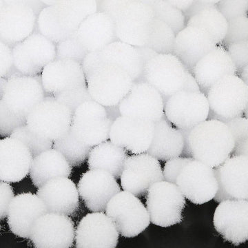 Pompom Plain Medium  2Cm White 50Pc (P01)