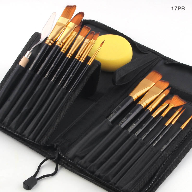 MG Traders Pouch 17Pb 17Pc Paint Brush Set With Pouch