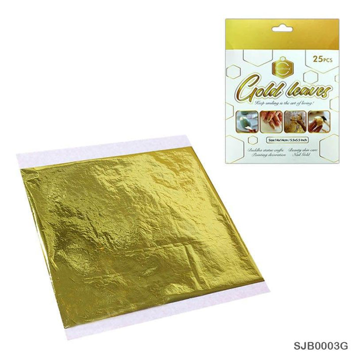 Foil Paper 14X14Cm Gold Leaves (25Pc) pack of 1