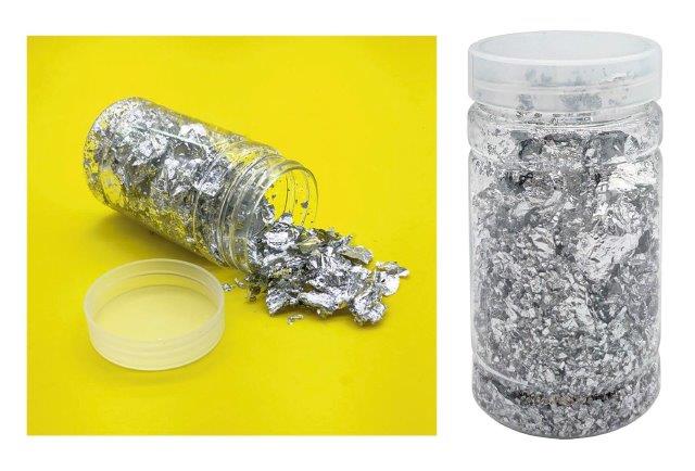 MG Traders Resin Art & Supplies Gilding Flakes Bottle Silver