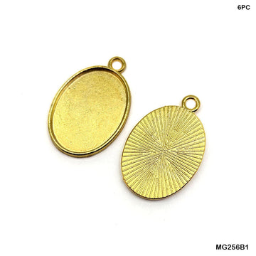 Mg256B1 Oval Shape Metal 6Pc Gold