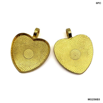 Mg256B3 Heart Shape Metal 6Pc Gold