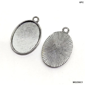 Oval Shape Metal 6Pc Silver      Code  Mg256C1