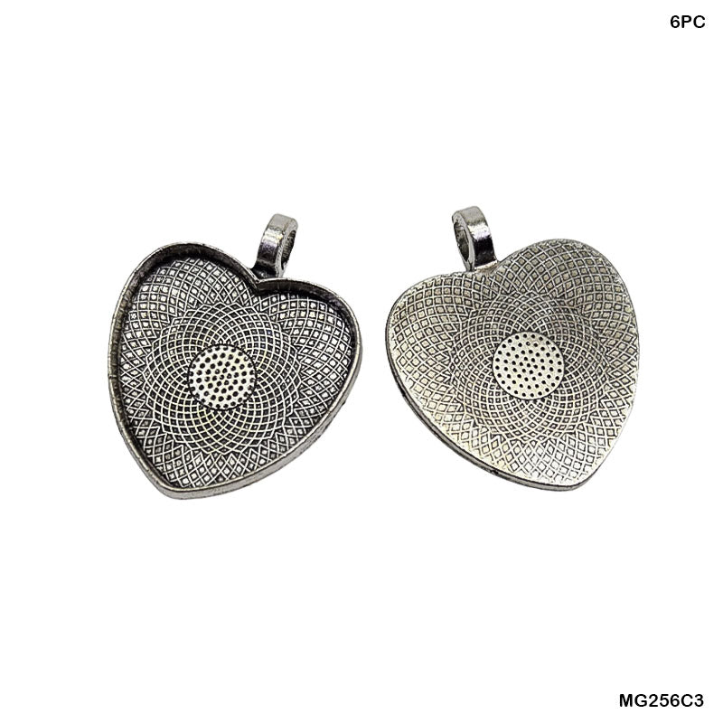 MG Traders Resin Art & Supplies Mg256C3 Heart Shape Metal 6Pc Silver