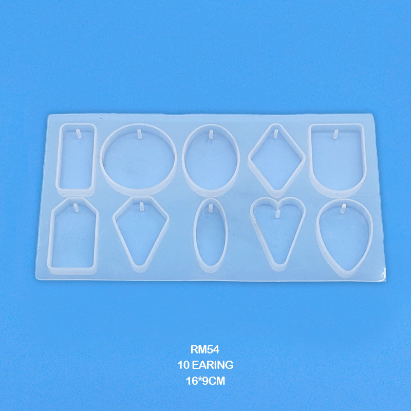 MG Traders Resin Art & Supplies Rm54 Silicone Mold 10 Earing 16*9Cm