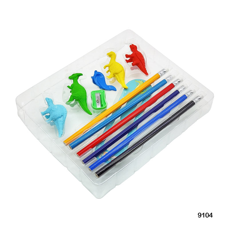 MG Traders Return Gift Products 9104 Dinosaur Eraser Pencil Sharpener Set