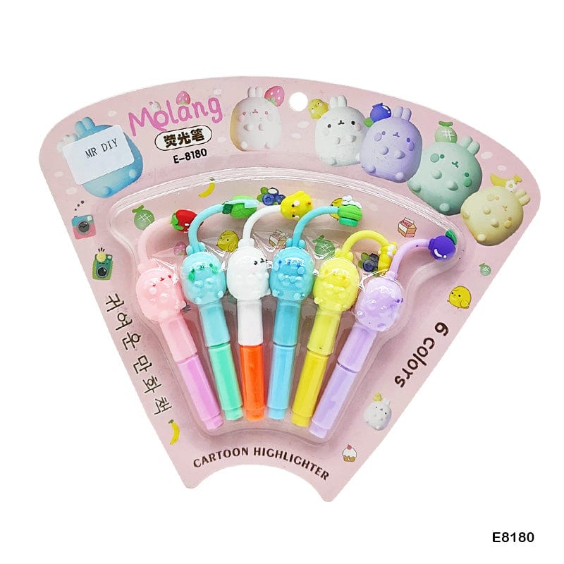 MG Traders Return Gift Products E8180 Cartoon Highlighter 6Pc