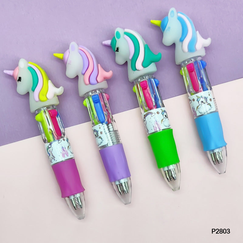 MG Traders Return Gift Products P2803 4 Color Unicorn Mini Pen 36Pc
