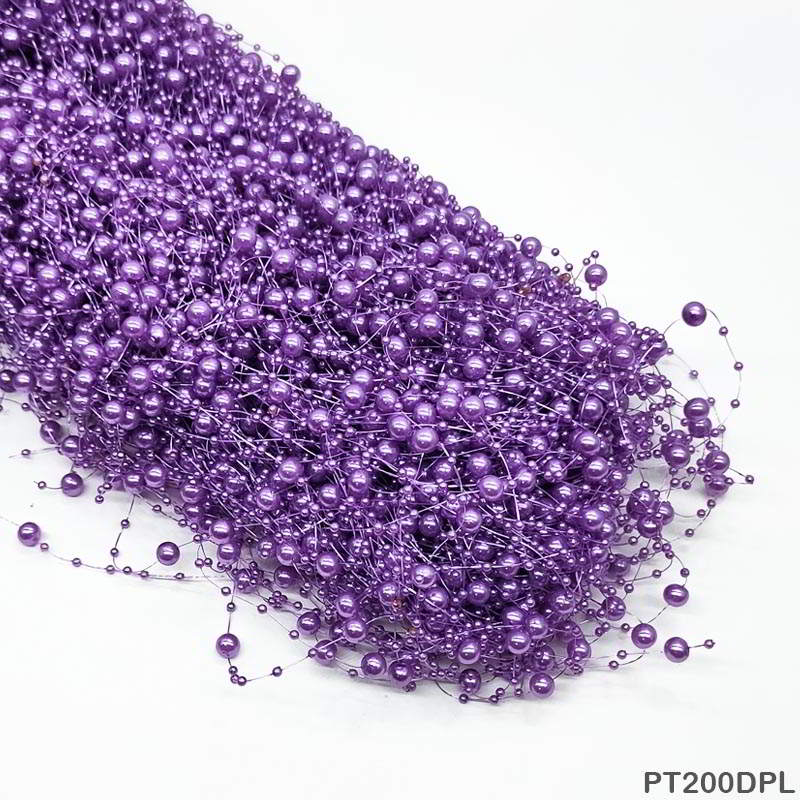 MG Traders Rope & Lace Pearl Thread (200X1.35Mtr Each) D Purple (Pt200Dpl)