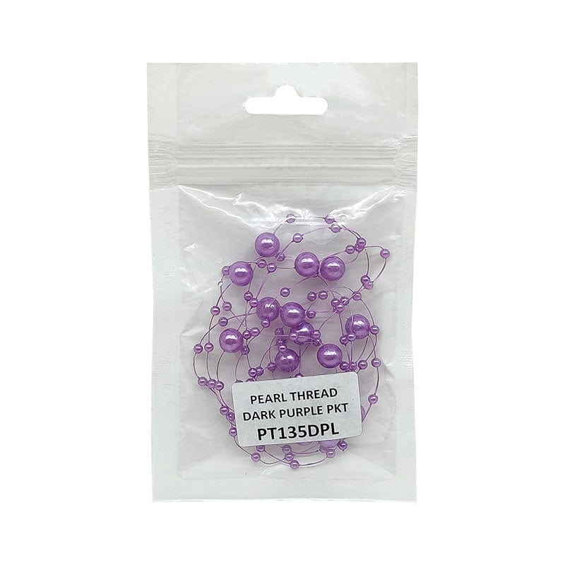 MG Traders Rope & Lace Pearl Thread Small Pkt (1.35Mtr) D Purple  (Pack of 6)