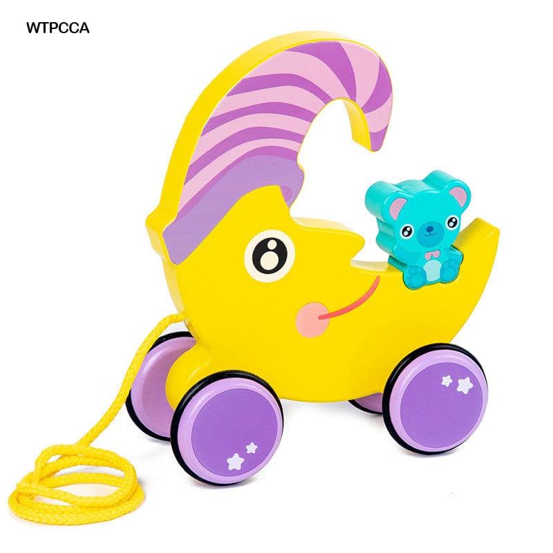 MG Traders Rope & Lace Wt Pull Car With Thread Cartoon Animal (Wtpcca)