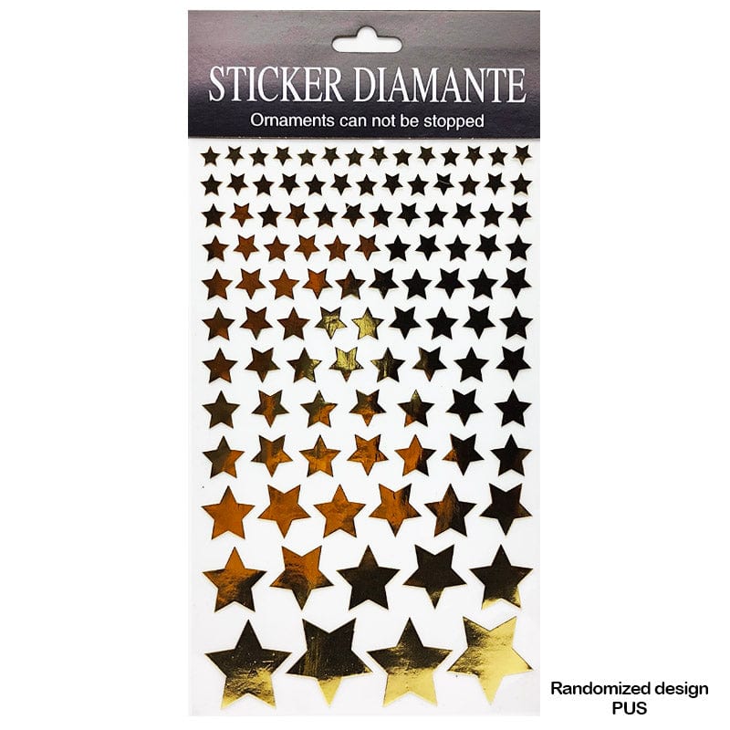 MG Traders scrapbook Stickers Diamante Metallic Journaling Sticker Pu Star  (Pack of 4)