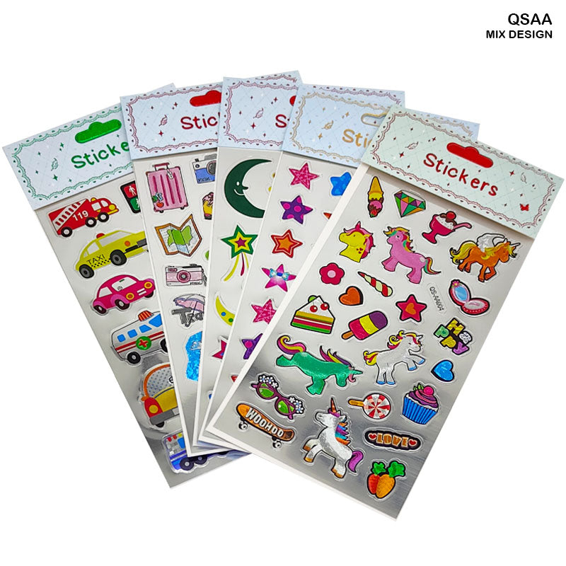 MG Traders scrapbook Stickers Qsaa Metalic Kids Journaling Sticker  (Pack of 6)